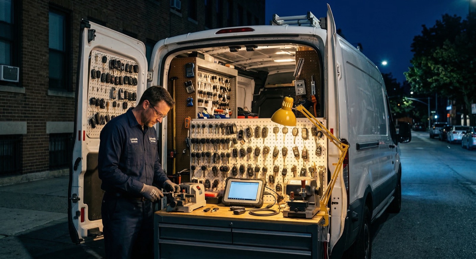 Professional locksmith technician